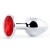 Серебристая анальная пробка с красным стразом - 7,2 см. - Anal Jewelry Plug - купить с доставкой в Армавире