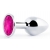 Серебристая анальная пробка с малиновым кристаллом - 7,2 см. - Anal Jewelry Plug - купить с доставкой в Армавире