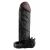 Чёрная вибронасадка с кольцом Vibrating Real Feel 2 Extension - 16 см. - Pipedream - в Армавире купить с доставкой