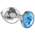 Большая серебристая анальная пробка Diamond Light blue Sparkle Large с голубым кристаллом - 8 см. - Lola Games - купить с доставкой в Армавире