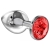 Большая серебристая анальная пробка Diamond Red Sparkle Large с красным кристаллом - 8 см. - Lola Games - купить с доставкой в Армавире