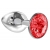 Малая серебристая анальная пробка Diamond Red Sparkle Small с красным кристаллом - 7 см. - Lola Games - купить с доставкой в Армавире