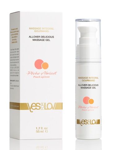 Универсальный массажный гель-смазка Allover Delicious Massage Gel с ароматом персика и аброкоса - 50 мл. - YESforLOV - купить с доставкой в Армавире