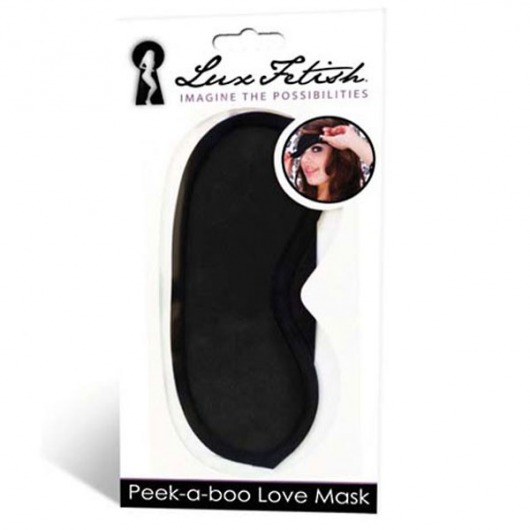 Черная маска на глаза Peek-a-Boo - Lux Fetish - купить с доставкой в Армавире