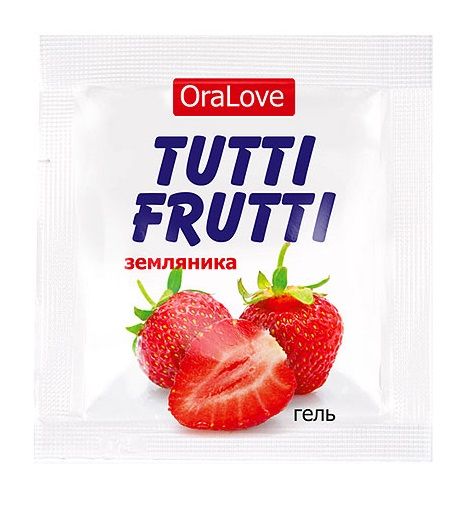 Пробник гель-смазки Tutti-frutti с земляничным вкусом - 4 гр. - Биоритм - купить с доставкой в Армавире