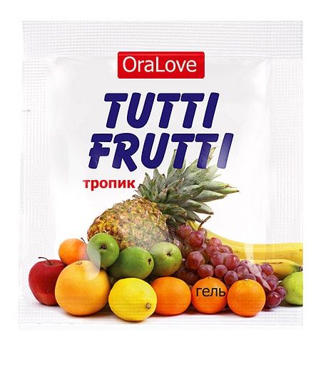 Пробник гель-смазки Tutti-frutti со вкусом тропических фруктов - 4 гр. - Биоритм - купить с доставкой в Армавире