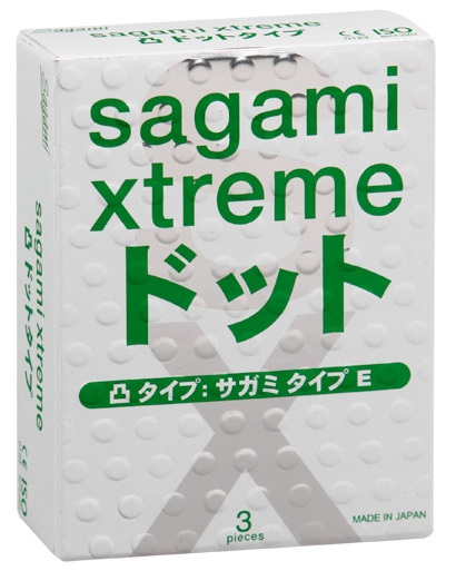 Презервативы Sagami Xtreme SUPER DOTS с точками - 3 шт. - Sagami - купить с доставкой в Армавире