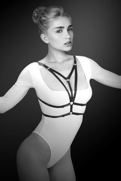 Черная упряжь на грудь Laura - Bijoux Pour Toi - купить с доставкой в Армавире