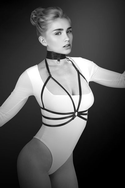 Черная упряжь на грудь Julia - Bijoux Pour Toi - купить с доставкой в Армавире