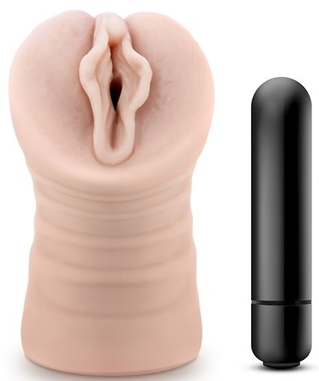 Телесный мастурбатор-вагина с вибропулей Ashley - Blush Novelties - в Армавире купить с доставкой