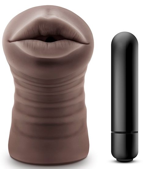 Коричневый мастурбатор-ротик Heather - Blush Novelties - в Армавире купить с доставкой