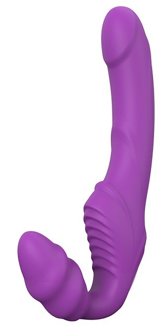 Фиолетовый безремневой вибрострапон DOUBLE DIPPER - Dream Toys - купить с доставкой в Армавире