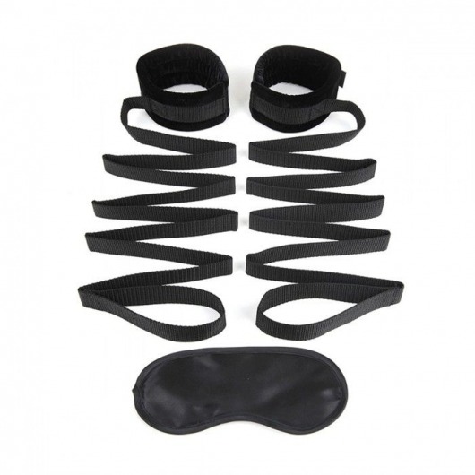 Чёрные манжеты для фиксации на кровати Bondage Bed Strap - Lux Fetish - купить с доставкой в Армавире