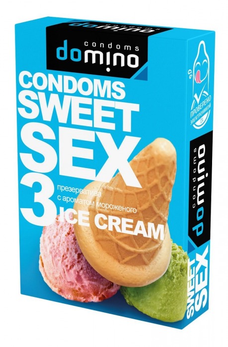 Презервативы для орального секса DOMINO Sweet Sex с ароматом мороженого - 3 шт. - Domino - купить с доставкой в Армавире