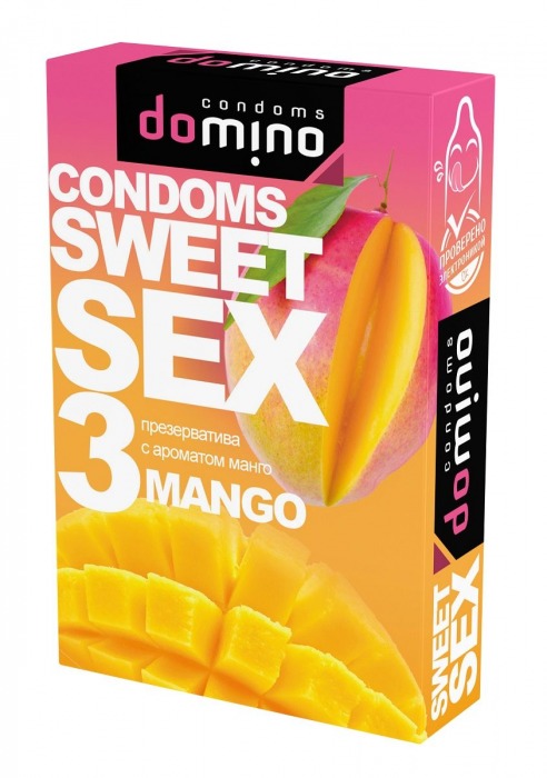 Презервативы для орального секса DOMINO Sweet Sex с ароматом манго - 3 шт. - Domino - купить с доставкой в Армавире