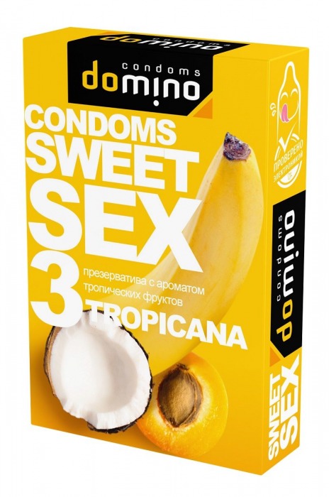 Презервативы для орального секса DOMINO Sweet Sex с ароматом тропических фруктов - 3 шт. - Domino - купить с доставкой в Армавире