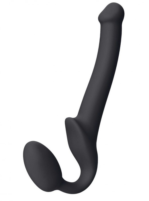 Черный безремневой страпон Silicone Bendable Strap-On S - Strap-on-me - купить с доставкой в Армавире