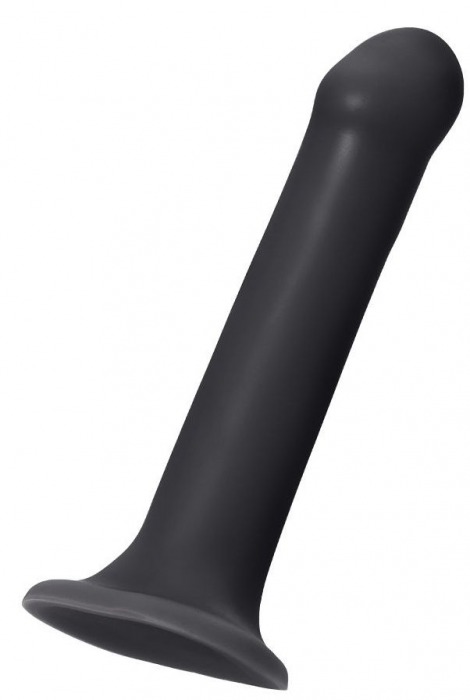 Черный фаллос на присоске Silicone Bendable Dildo L - 19 см. - Strap-on-me - купить с доставкой в Армавире