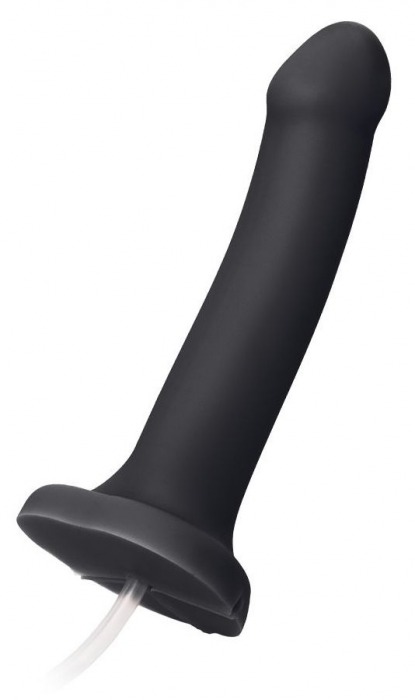 Черный фаллос с имитацией эякуляции Silicon Cum Dildo L - 19,6 см. - Strap-on-me - купить с доставкой в Армавире