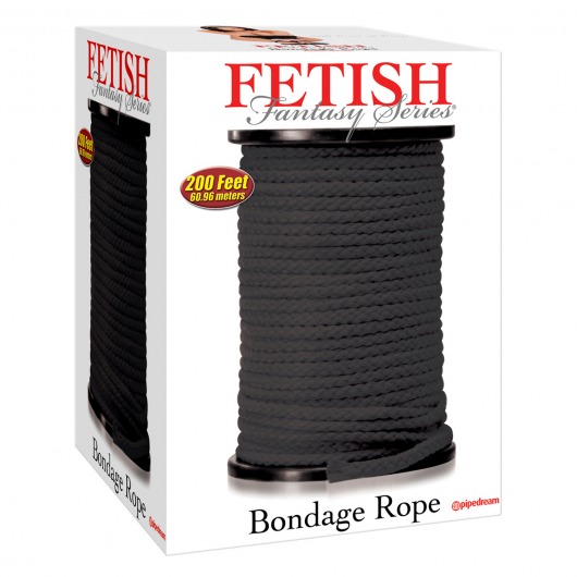 Черная веревка для связывания Bondage Rope - 60,9 м. - Pipedream - купить с доставкой в Армавире