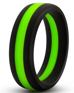 Черно-зеленое эрекционное кольцо Silicone Go Pro Cock Ring - Blush Novelties - в Армавире купить с доставкой