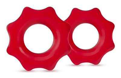 Набор из 2 красных фигурных эрекционных колец NUTZ - Blush Novelties - в Армавире купить с доставкой