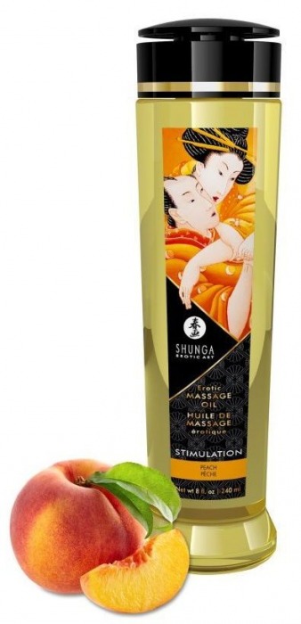 Массажное масло для тела с ароматом персика Stimulation - 240 мл. - Shunga - купить с доставкой в Армавире