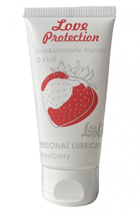 Лубрикант на водной основе с ароматом малины Love Protection Strawberry - 50 мл. - Lola Games - купить с доставкой в Армавире