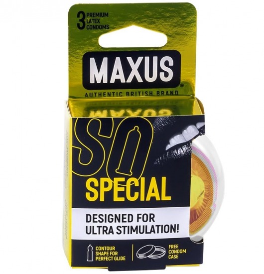Презервативы с точками и рёбрами в пластиковом кейсе MAXUS Special - 3 шт. - Maxus - купить с доставкой в Армавире