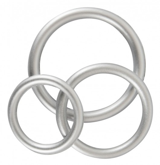 Набор из 3 эрекционных колец под металл Metallic Silicone Cock Ring Set - Orion - в Армавире купить с доставкой