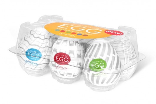 Набор из 6 мастурбаторов Tenga EGG Easy Beat с различным рельефом - Tenga - в Армавире купить с доставкой