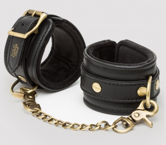 Черные наручники Bound to You Faux Leather Wrist Cuffs - Fifty Shades of Grey - купить с доставкой в Армавире