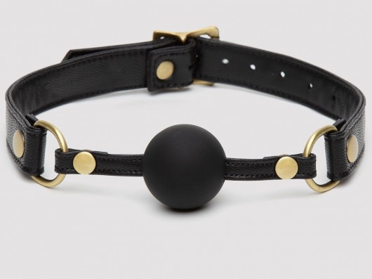 Черный кляп-шар Bound to You Faux Leather Ball Gag - Fifty Shades of Grey - купить с доставкой в Армавире