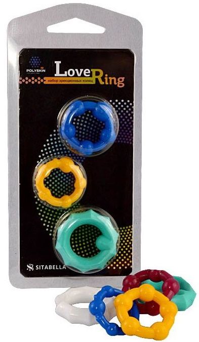 Набор из 3 цветных эрекционных колец Love Ring - Sitabella - в Армавире купить с доставкой