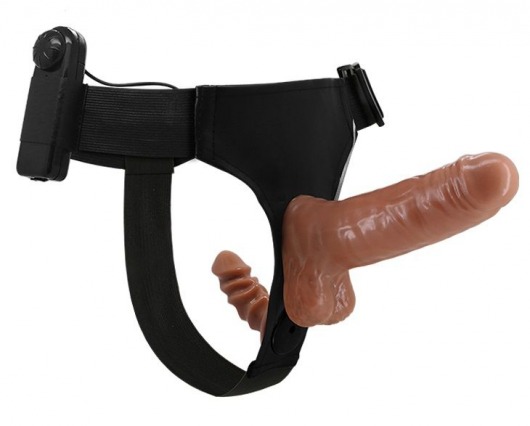 Страпон с вагинальной пробкой и вибрацией Ultra Passionate Harness - 16 см. - Baile - купить с доставкой в Армавире