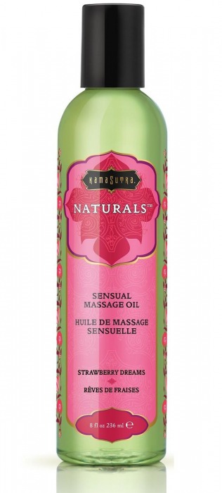 Массажное масло Naturals Strawberry Dreams с ароматом клубники - 236 мл. - Kama Sutra - купить с доставкой в Армавире