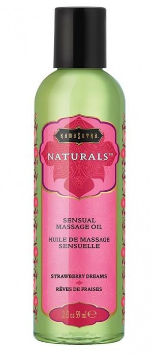 Массажное масло Naturals Strawberry Dreams с ароматом клубники - 59 мл. - Kama Sutra - купить с доставкой в Армавире