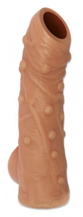 Телесная насадка с пупырышками и открытой головкой Nude Sleeve L - 14 см. - KOKOS - в Армавире купить с доставкой