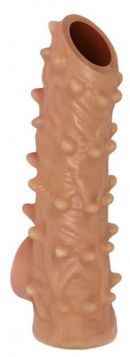 Телесная насадка с шипами и открытой головкой Nude Sleeve L - 14 см. - KOKOS - в Армавире купить с доставкой