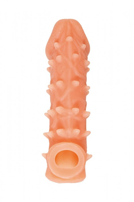 Телесная закрытая насадка с пупырышками Cock Sleeve Size M - 15,6 см. - KOKOS - в Армавире купить с доставкой
