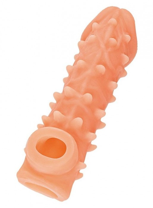 Телесная закрытая насадка с пупырышками Cock Sleeve Size L - 17,6 см. - KOKOS - в Армавире купить с доставкой