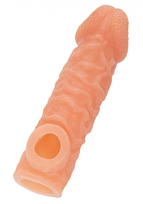Телесная закрытая насадка с шершавой головкой Cock Sleeve Size L - 17,6 см. - KOKOS - в Армавире купить с доставкой