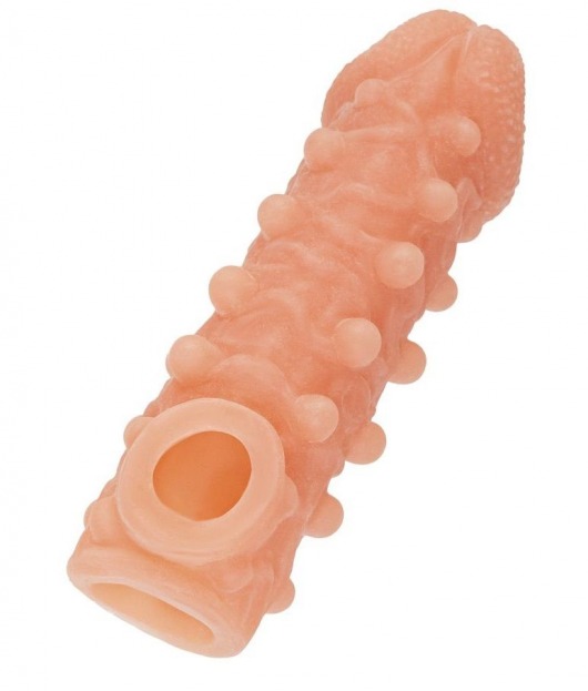 Телесная закрытая насадка с шариками Cock Sleeve Size S - 13,8 см. - KOKOS - в Армавире купить с доставкой