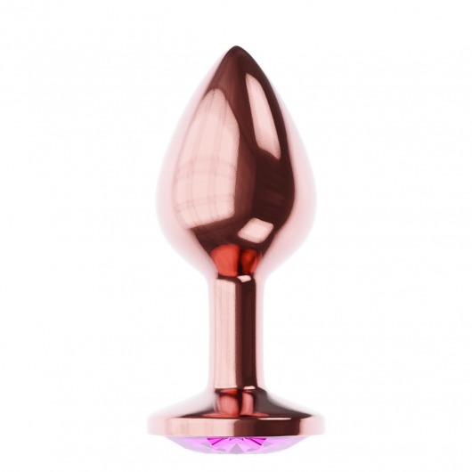 Пробка цвета розового золота с лиловым кристаллом Diamond Quartz Shine L - 8,3 см. - Lola Games - купить с доставкой в Армавире