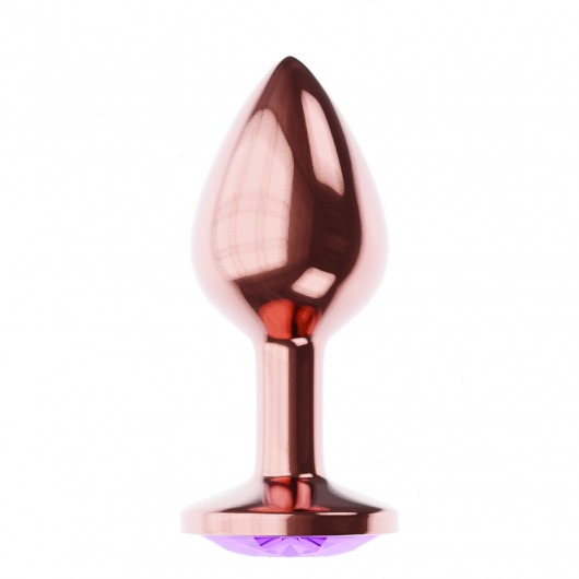 Пробка цвета розового золота с фиолетовым кристаллом Diamond Amethyst Shine L - 8,3 см. - Lola Games - купить с доставкой в Армавире