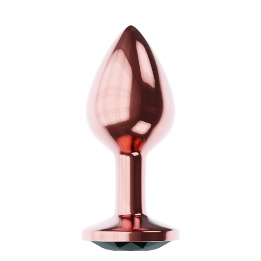 Пробка цвета розового золота с черным кристаллом Diamond Jet Shine L - 8,3 см. - Lola Games - купить с доставкой в Армавире