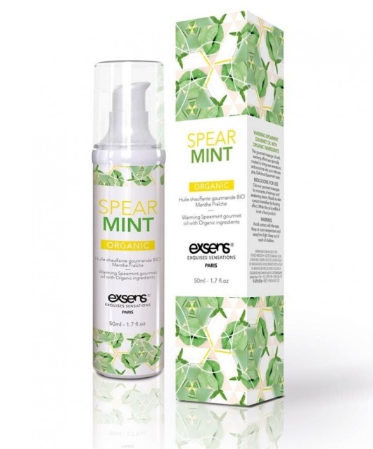 Разогревающее массажное масло Gourmet Spearmint Organic с органическими ингредиентами - 50 мл. - Exsens - купить с доставкой в Армавире