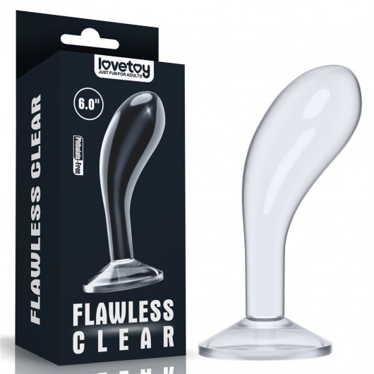 Прозрачный стимулятор простаты Flawless Clear Prostate Plug - 15 см. - Lovetoy - в Армавире купить с доставкой