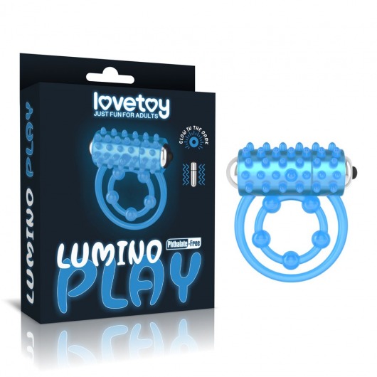Голубое, светящееся в темноте виброкольцо Lumino Play Vibrating Penis Ring - Lovetoy - в Армавире купить с доставкой