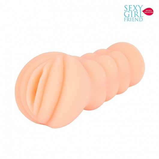 Телесный мастурбатор-вагина с комплектом эрекционных колец - Bior toys - в Армавире купить с доставкой